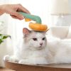 Pet Pumpkin Brush, Pet Grooming Self Cleaning Slicker Brush For Dogs Cats Puppy Rabbit, Cat Brush Grooming Gently Removes Loose Undercoat, Mats Tangle