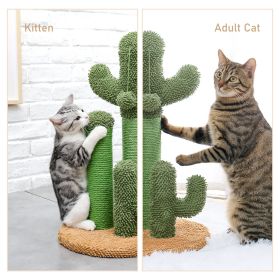 Cat Scratching Post Cactus Cat Scratcher Featuring with 3 Scratching Poles and Interactive Dangling Ball(Unable to ship on weekends, please be careful