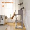 63'' Multi-Level Cat Tree Cat Tower for Indoor Cats with Sisal-Covered Scratching Post, Cozy Cat Condo, Cat Hammock and Wide Top Perch, Grey (Unable t