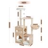 Modern Luxury Cat Tree Wooden Multi-Level Cat Tower Cat Sky Castle With 2 Cozy Condos, Cozy Perch, Spacious Hammock And Interactive Dangling Ball (Min