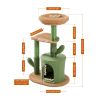 Cactus Cat Tree Cat Tower with Warmy Condo, Plush Perches, Sisal Scratching Post and Fluffy Balls for Small and Medium Cats (Minimum Retail Price for