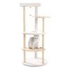 Multi-Level Cat Tree Modern Cat Tower Wooden Activity Center with Scratching Posts Beige (Minimum Retail Price for US: USD 119.99)