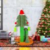32'' Cat Scratching Post, Tall Christmas Tree Cat Scratcher with 3 Posts and Cute Dangling Teaser Balls, Natural Sisal Rope Cat Toys for Kitty and Adu