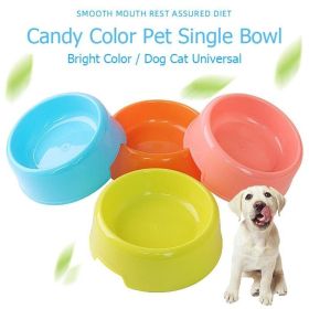 1Pc High Quality Solid Color Pet Bowls Candy-Colored Lightweight Plastic Single Bowl Small Dog Cat Pet Bowl Pet Feeding Supplies (Color: Brown, size: m)