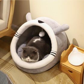 Cat's Nest Warm In Winter Closed Warm Cat's Nest Pet's Nest Cat's Four Seasons Universal Cat Villa (Color: Light Grey, size: m)