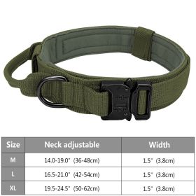 Tactical Pet Collar; Dog Collar With Handle; Military Heavy Duty Dog Collars For Medium Large Dogs (Color: Army Green, size: m)