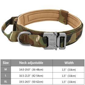Tactical Pet Collar; Dog Collar With Handle; Military Heavy Duty Dog Collars For Medium Large Dogs (Color: Military Blue, size: m)