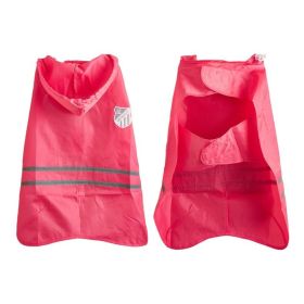 Pet Raincoat Medium Dog Golden Retriever Waterproof Reflective Strip Outdoor Raincoat (Color: Red, size: m)